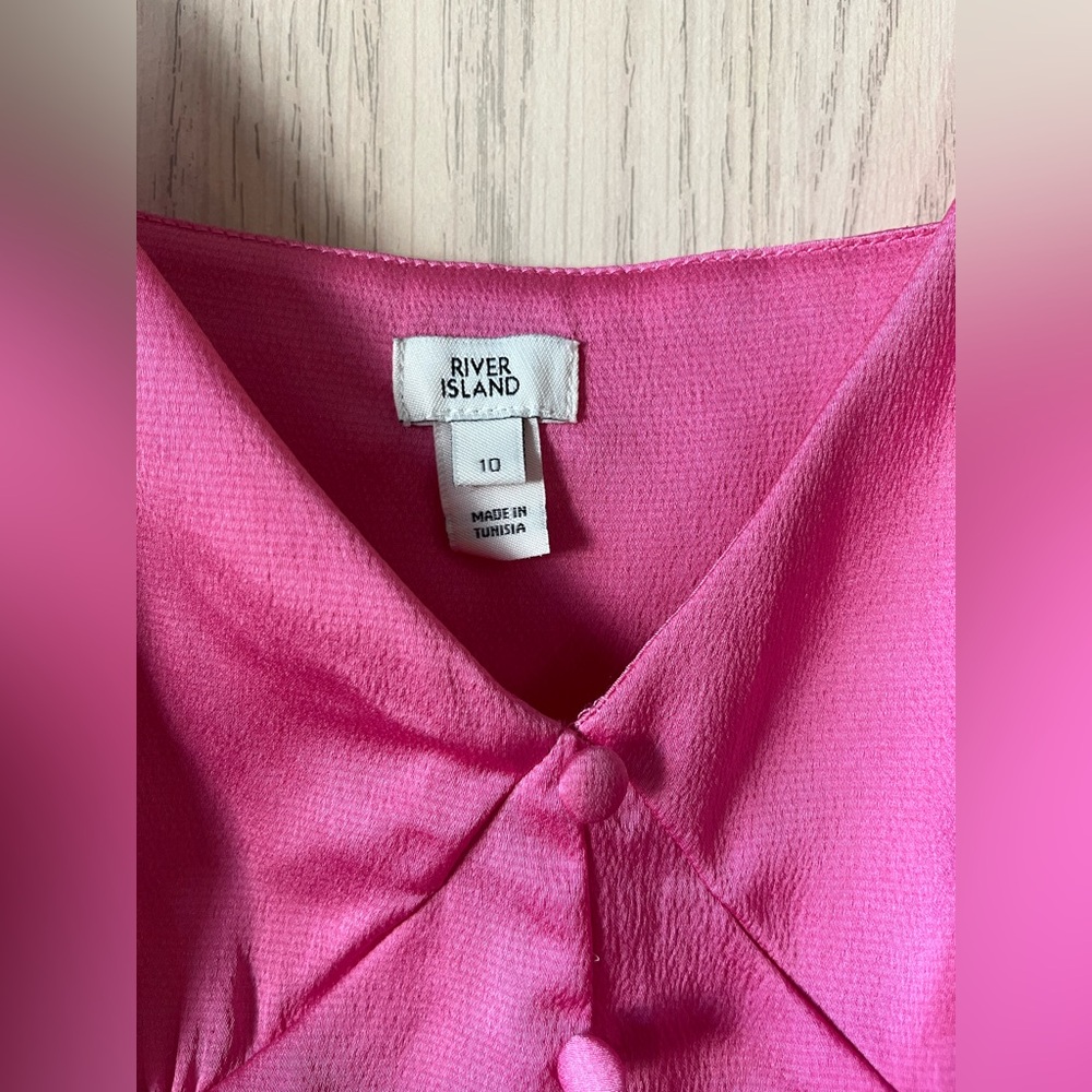Elegant Pink Satin Cami Top River Island - Picture 3 of 5